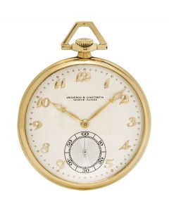 Vacheron & Constantin. A Gold Keyless Lever Open face Pocket Watch C1920s