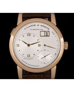A.Lange & Sohne Lange 1 Gents 18k Rose Gold Silver Dial B&P 101.032