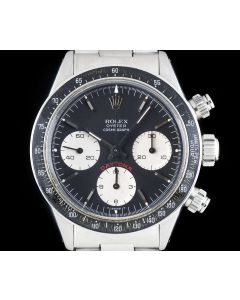 Rolex Very Rare Cosmograph Daytona Big Red Vintage Men's Stainless Steel Black Dial B&P 6263