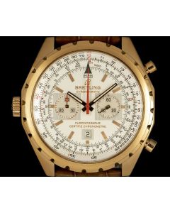 Breitling Limited Edition Chrono-matic Gents 18k Rose Gold Silver Dial B&P H41360