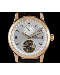 Jaeger LeCoultre 18k Rose Gold Silver Dial Master Tourbillon Q1652420