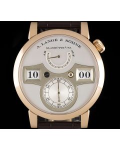 A.Lange & Sohne Unworn Zeitwerk Gents 18k Rose Gold Silver Dial B&P 140.032