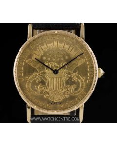 Corum 18k Yellow Gold Very Rare 20 Dollar Coin Gents Wristwatch Retailed By Cartier 