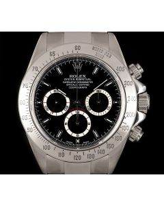 Rolex Zenith Movement Cosmograph Daytona Men's Stainless Steel Black Dial 16520