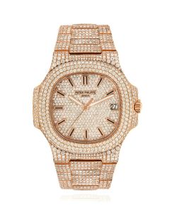 Patek Philippe Nautilus Rose Gold Custom Diamond Set  5711/1R-001
