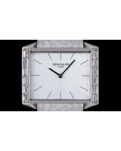Patek Philippe Dress Watch Vintage Mid-Size 18k White Gold Silver Dial Diamond Set 3506/2