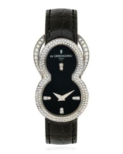 De Grisogono Be Eight 18k White Gold Black Diamond Dial S07