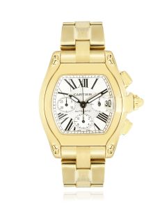 Cartier Roadster XL Chrono 18k Y/G Silver Dial W62021Y2