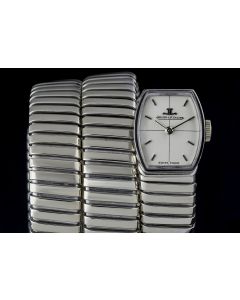 Jaeger LeCoultre & Bvlgari 18k White Gold Cream Dial Rare Vintage Tubogas