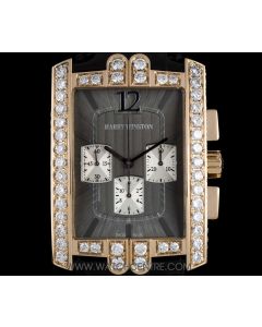 Harry Winston 18k Rose Gold Diamond Set Avenue Chronograph Gents 330/MCA