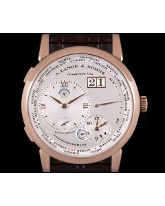 A. Lange & Sohne Lange 1 Time Zone Gents 18k Rose Gold Silver Dial B&P 116.032/LS1164AD