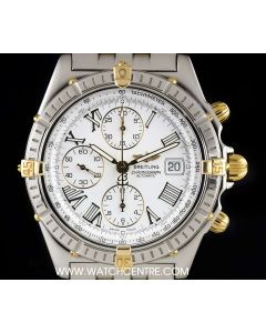 Breitling Stainless Steel & 18k Yellow Gold White Dial Crosswind Gents B13055