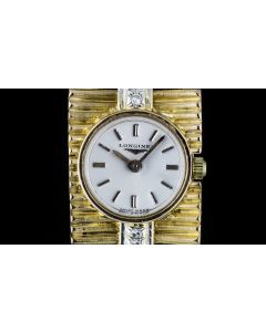 Longines 18k Yellow Gold Diamond Set Vintage Ladies Cocktail Watch 223