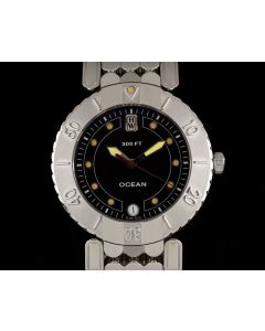Harry Winston Platinum Black Dial Ocean Date Gents Wristwatch B&P MADV36PP.K