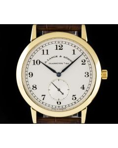 A.Lange & Sohne 1815 18k Yellow Gold Silver Arabic Dial Gents B&P 206.021