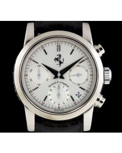Girard Perregaux Ferrari Chronograph Gents 18k White Gold Silver Dial 8020