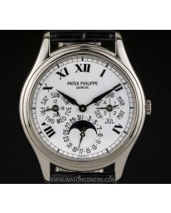 Patek Philippe 18k W/G White Dial Perpetual Calendar B&P 3940G