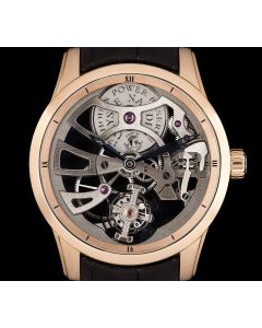 Ulysse Nardin Tourbillon Limited Edition Gents 18k Rose Gold Skeleton Dial B&P 1702-129