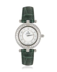 The Royal Diamond White Gold White Mother of Pearl Dial Diamond Bezel BA 112