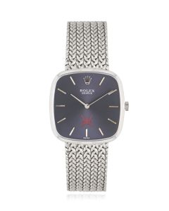 Rolex Unworn Cellini NOS Vintage Men's 18k White Gold Purple Omani Dial 4311