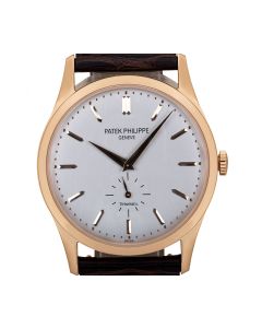 Patek Philippe Unworn Calatrava Men's 18k Rose Gold Double Name Tiffany & Co. Dial B&P 5196R-001