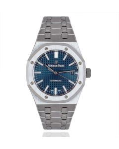 Audemars Piguet Royal Oak 37mm Stainless Steel Cobalt Blue Dial B&P 15450ST.OO.1256ST.03