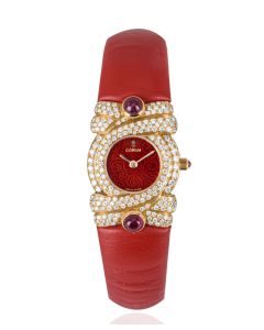 Corum Unworn Cocktail Watch NOS Yellow Gold Diamond Set 24.413.56