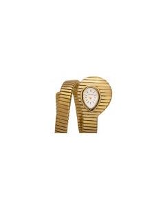 Bvlgari Rare Serpenti Tubogas Vintage Ladies 18k Yellow Gold Silver Dial