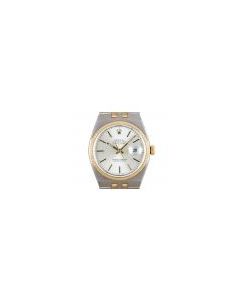 Rolex Oysterquartz Datejust Men's Stainless Steel & 18k Yellow Gold Silver Dial B&P 17013