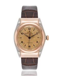 Rolex Oyster Perpetual Bubbleback Vintage Stainless Steel & Rose Gold Rare Hooded Lugs 3065