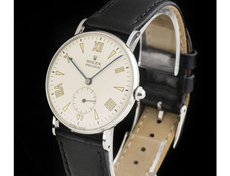 VINTAGE ROLEX Precision 18K Yellow Gold WATCH w/sub-dial Ref