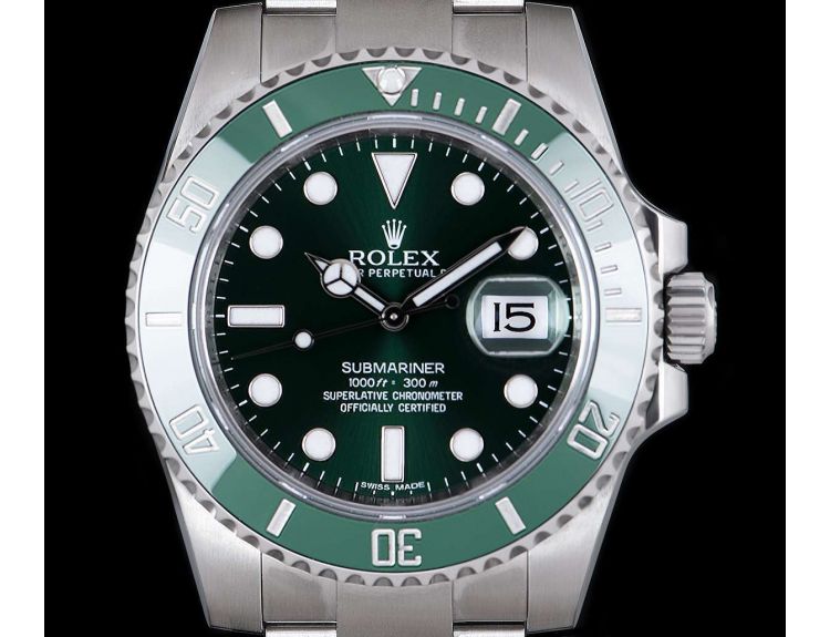 Rolex Ceramic Hulk Submariner Date Stainless Steel Watch Ref 116610LV Box  Card –