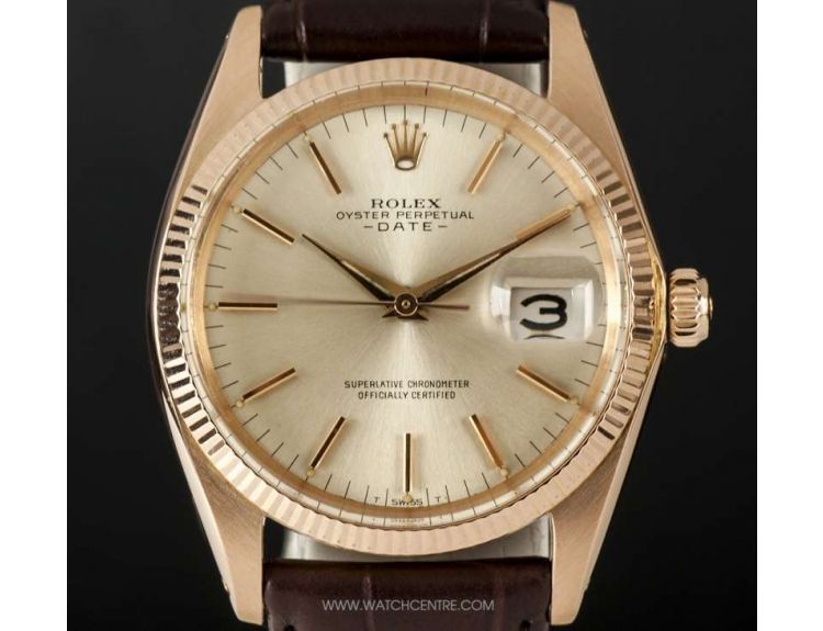 Rolex 18k Rose Gold Oyster Perpetual Date 1503 Watch Centre