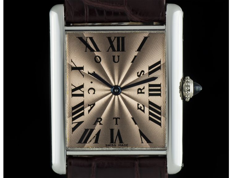 Cartier Tank Louis Salmon dial - 1601 Platinum - Full set - Limited 70 – Mr  Watchley