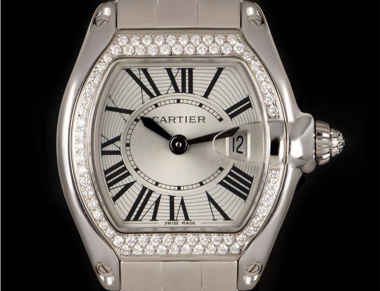 cartier roadster diamond set watch