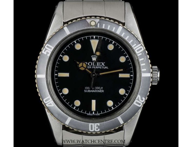 Rolex S S Matte Black Dial James Bond Vintage Submariner 6536 1
