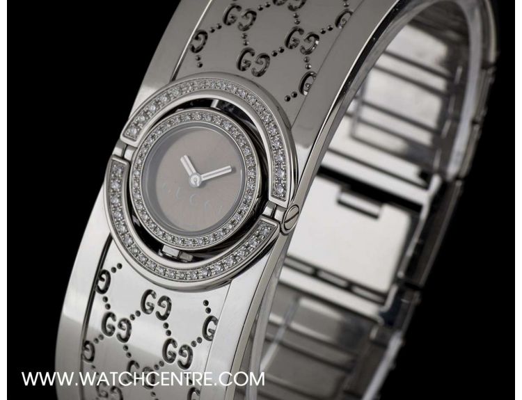 Gucci bangle watch with diamonds shop
