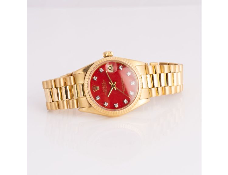 Rolex Rare Datejust Coral Stella Diamond Dial 6827 WatchCentre Watch Centre