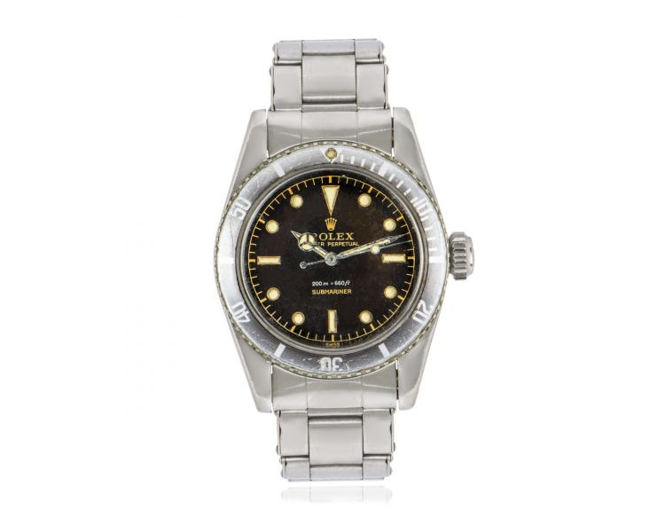 Rolex Very Rare Submariner James Bond Vintage Big Crown Tropical Gilt Dial No Crown Guard 6538