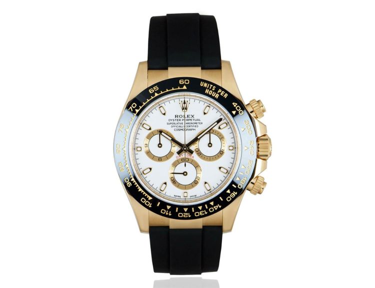 Rolex daytona gold with rubber strap outlet
