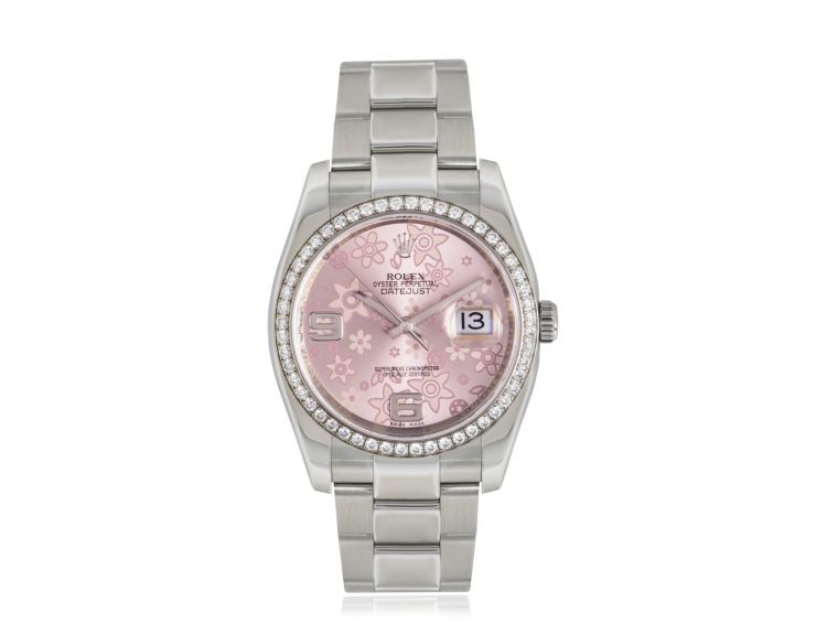 Rolex pink hotsell flower face