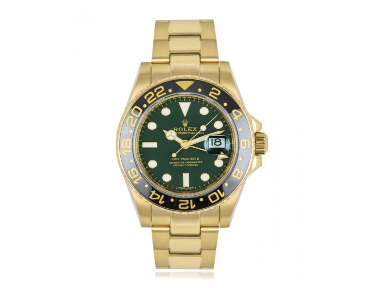 Rolex gmt master clearance ii gold green face