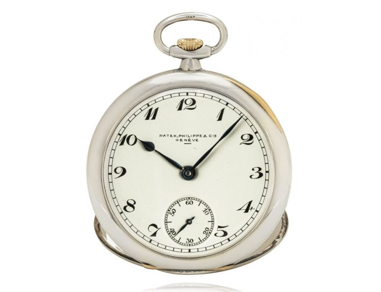 Patek Philippe Silver Gold Keyless Lever Open Face Dress Pocket