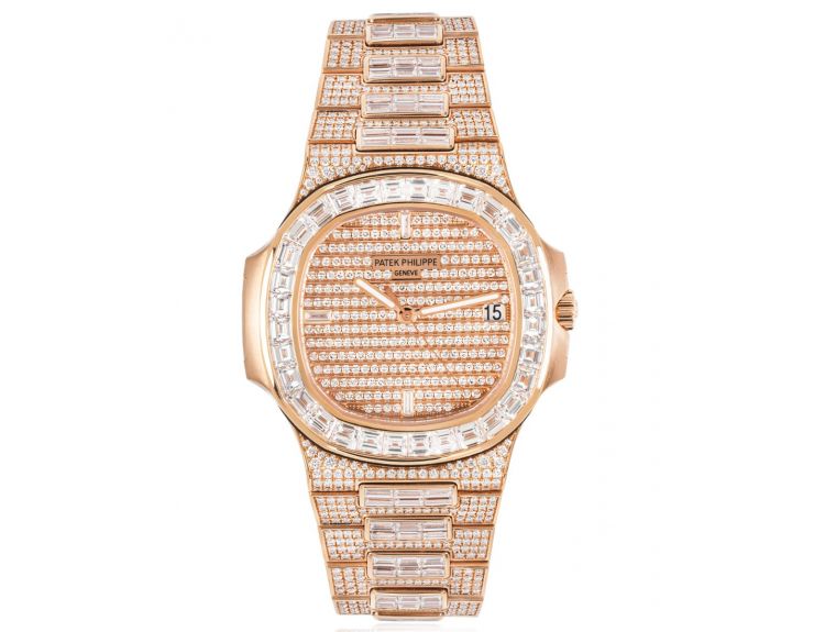 Patek Philippe Nautilus Rose Gold Fully Loaded Diamond Set 5719/10R-010