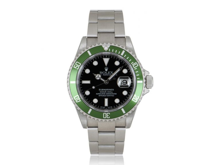 Stainless Steel Rolex Submariner Ref. 16610LV 'Kermit', B&P