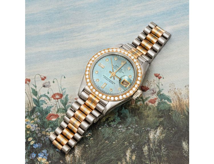Rolex Datejust Tri-Gold Tahitian Mother of Pearl Diamond Set 69139